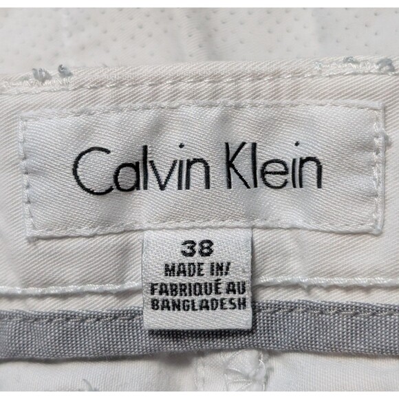 Calvin Klein Shorts Size 38 Ombre White Gray Gradient Pattern Cotton Casual Logo - Picture 6 of 10